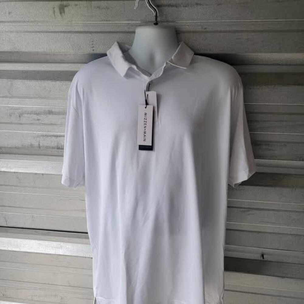 Mizzen + Main NWT XXL White Phil Mickelson Polo Mens Stretch Golf Performance.